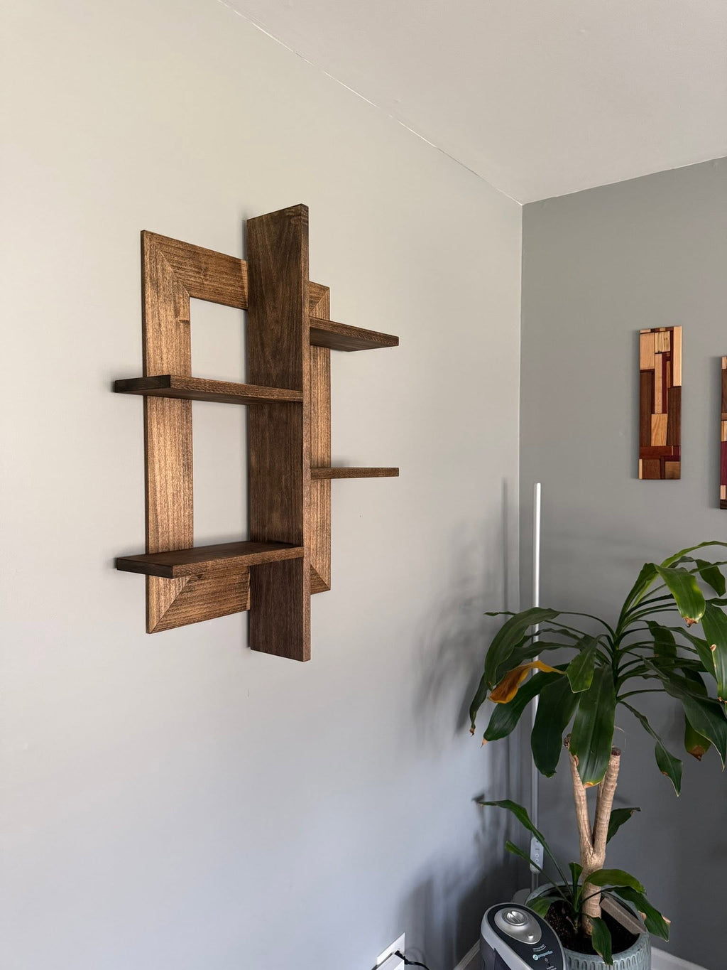 Étagère Murale Géométrique en Bois