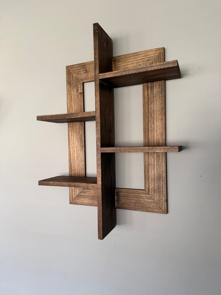 Étagère Murale Géométrique en Bois